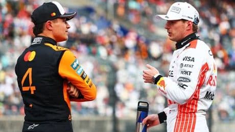 Max Verstappen strikes a microphone moment after crashing into George Russell
