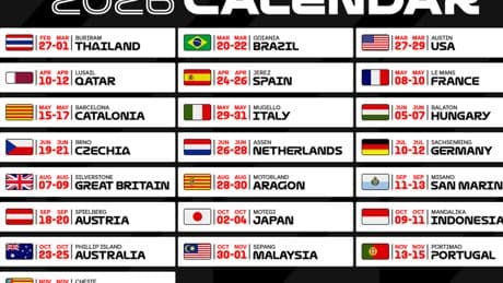 MotoGP desvela su calendario para 2026