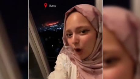 Sosyal medyada utandıran yangın paylaşımı: 'Yanıyor yanaklarım' şarkısıyla video çekti