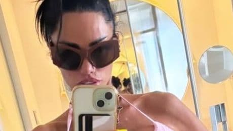 Katie Price fans say 'please stop' as she strips off to go sunbathing in tiny bikini