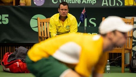 Lleyton Hewitt given two-week ban after pushing anti-doping official at Davis Cup