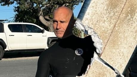 Horrifying moment 13ft great white shark pounces on surfer and slices board in half