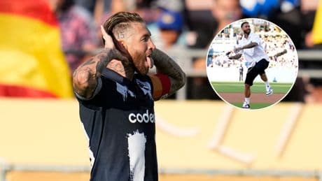 Sergio Ramos se pasa al béisbol y se atreve con su primera bola