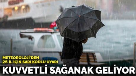 Meteoroloji'den 25 il için sarı kodlu uyarı: Kuvvetli sağanak geliyor