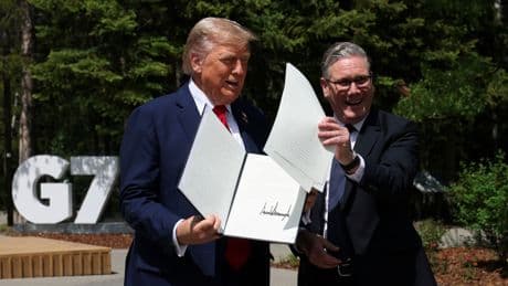 US-UK trade deal 'done', says Trump as he meets Starmer at G7