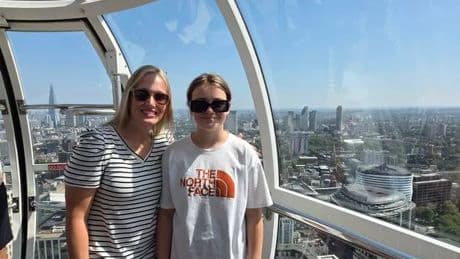 Schoolgirl meets woman who saved her life as bone marrow donor flies from US to Scotland
