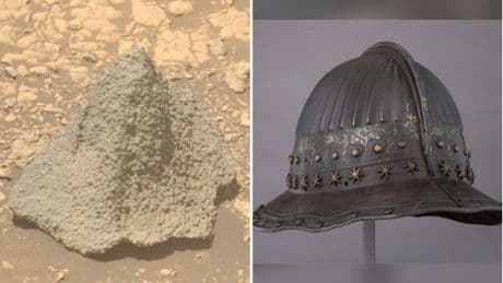 La NASA encuentra una roca en Marte con forma de casco y cubierta de esférulas