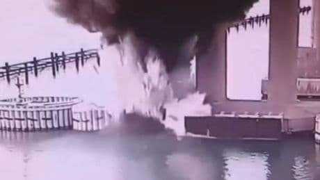 Underwater explosives strike bridge linking Russia to Crimea, Ukraine says