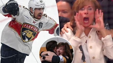 Brad Marchand’s mom goes nuts after his Game 2 heroics as Panthers star offers cheeky response