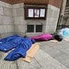 Migrant camp takeover outside Westminster Cathedral: Homeless asylum seekers sleeping rough next to London landmark every night as  photos show them urinating in public and dumping belongings in flowerbeds