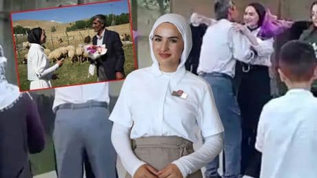 YKS çıkışında babasının çiçekle karşıladığı Çimen'e, Bakan Göktaş'tan tebrik mesajı