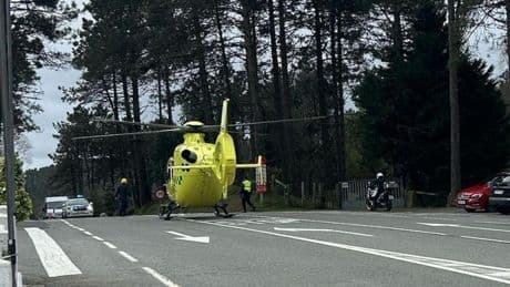 Evacuado en helicóptero un conductor tras sufrir un accidente en Güeñes