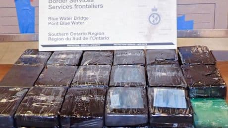 Canadian Border Services seize 187 kg of cocaine at Ontario crossing