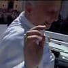 Moment Pope Leo knocks camera operator on popemobile while catching gift