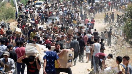 Panzer und Schüsse: Weitere Tumulte in Verteilungszentren im Gazastreifen