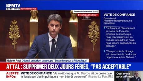 Gabriel Attal :"Les députés de mon groupe [Ensemble pour la République] voteront tout simplement pour l'intérêt général"