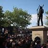 Dead man's fans again! Hundreds of Motörhead fans arrive in Stoke as statue of front man Lemmy famous for their hit Ace Of Spades is unveiled in his home town
