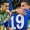 Tearful Antony is consoled by his former Man United team-mate Jadon Sancho as Real Betis capitulate against Chelsea in Conference League final
