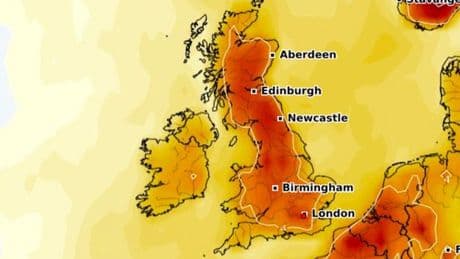 UK weather: Two-day heat surge forecast as maps turn red across much of the UK