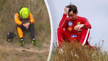 Hollandser wordt het niet: racetoppers Lando Norris en Charles Leclerc treuren in Zandvoortse duinen