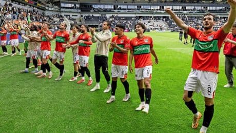 NEC verovert door winst op Heracles Almelo ticket voor Europese play-offs; PEC Zwolle en FC Groningen met lege handen