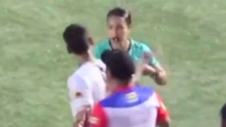 Footballer slaps female referee after receiving red card