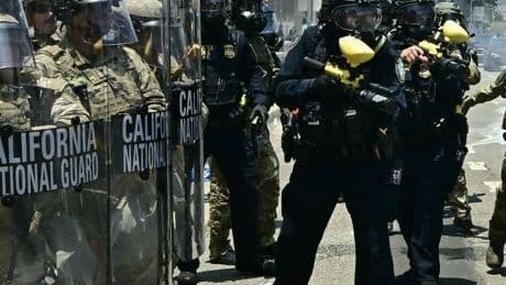 Los Angeles mayor Karen Bass reacts to federalized National Guard troops in her city