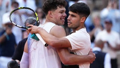 French Open 2025: Carlos Alcaraz survives 'angry' test to beat Ben Shelton and reach Roland Garros last-eight