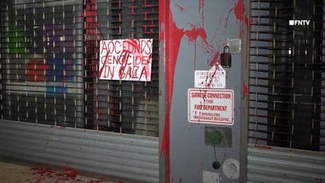AOC campaign office vandalized with anti-Israel message after vote on Republican amendment
