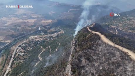 Karabük'te orman yangınında zarar gören alanlar dronla görüntülendi