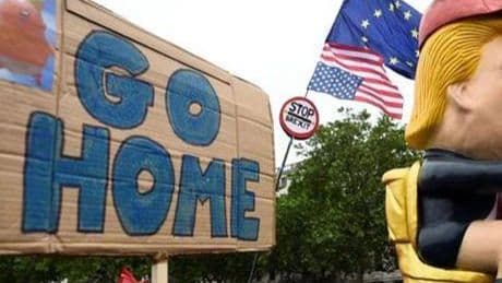 ABD Başkanı Trump'a İngiltere'de şok! Ziyaret protestolarla başladı