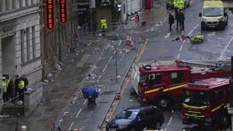 27 people, including 4 children, hospitalized after car plows into a crowd of Liverpool soccer fans