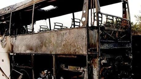 Gaziantep’te seyir halindeki yolcu otobüsü yandı