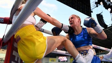 Former UFC star Molly McCann kicked by opponent on her boxing debut