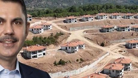 Bakan Kurum görüntüleri paylaştı! İki katlı köy evleri tamamlandı