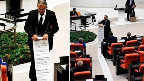 İşte kamuda çoklu maaş alanlar... CHP'li vekil, '54 metrelik listesiyle' kürsüye çıktı: 'Artık yeter, çarkları kırmanın zamanı geldi!'