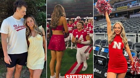 Nebraska football star proposes to cheerleader girlfriend after scoring first TD a year after they met at church