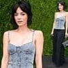 Lily Allen stuns in a blue denim corset and black wide-leg trousers as she attends Chanel luncheon in NYC