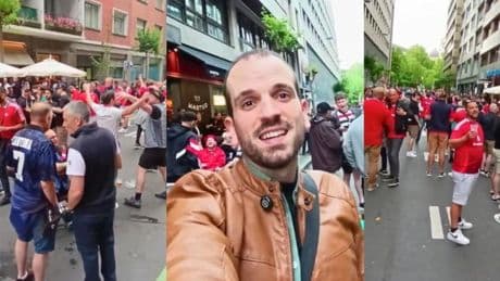 Marea roja en Bilbao: así suena la afición del United rumbo a San Mamés