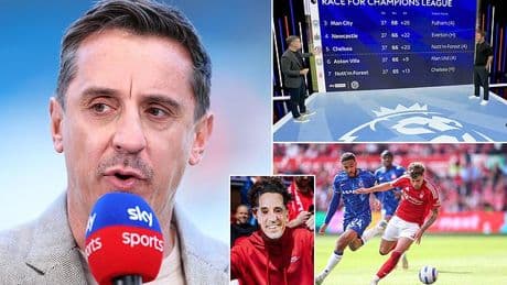 TV REVIEW: Sky Sports decision to cover Nottingham Forest's final day defeat to Chelsea from studio due to Gary Neville's ban falls flat