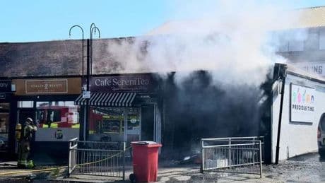 Huge fire at Glasgow dry cleaners as smoke pours from shop