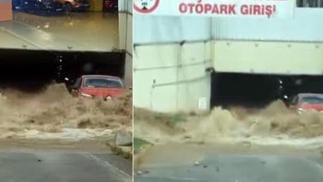Kadıköy'de boru patladı! AVM otoparkı göle döndü