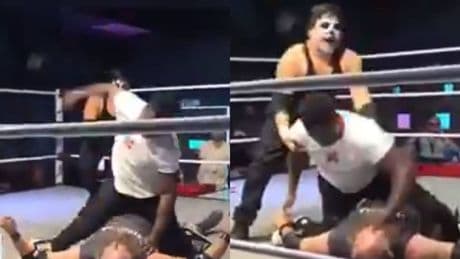 Brutal ataque en la lucha libre: el hijo de un mito de la UFC apalea a su rival inconsciente