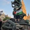 Pro-Palestijns protest tijdens tv-uitzending van ‘Vlaanderen Feest’ in Antwerpen