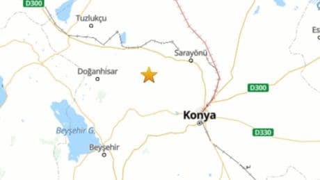 Konya'da 4.3 büyüklüğünde deprem
