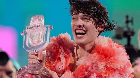 Eurovision winner Nemo on ‘insanity of having glittery party’ amid world events