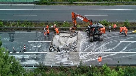 Hitzeschäden: Hitze schädigt A5 – Autofahrer werden umgeleitet