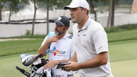 Scheffler's lead grows to eight in the dark at hometown Byron Nelson