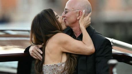 Jeff Bezos seals 72-hour £40million Venice wedding celebrations with a kiss from new bride