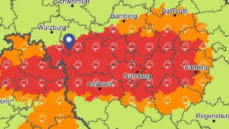 Wetter: DWD warnt amtlich vor "schweren Gewittern mit heftigem Starkregen"